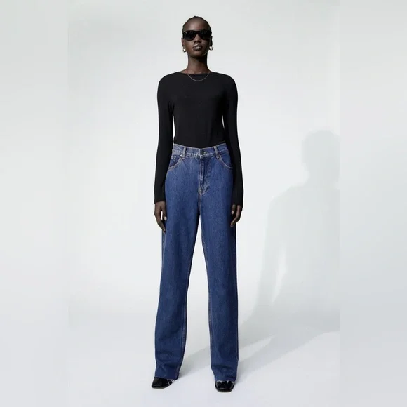 ZARA BLACK LONG SLEEVE T SHIRT - Picture 6 of 7